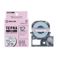テプラ TEPRA PRO【純正】テープ スタンダード 幅12mm ベビーピンクラベル(グレー文字) SW12PH 1個 キングジム
