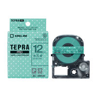 テプラ TEPRA PRO【純正】テープ スタンダード 幅12mm 水玉緑ラベル(グレー文字) SWM12GH 1個 キングジム