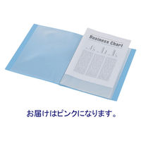 テージー クリアファイル 固定式20ポケット 10冊 A4タテ 透明表紙 ピンク　マイホルダー