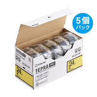 テプラ TEPRA PRO【純正】テープ スタンダード 幅24mm 黄ラベル(黒文字) SC24Y-5P 1セット（5個入） キングジム