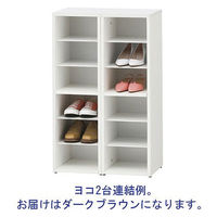 アール・エフ・ヤマカワ　連結シューズラック　ダークブラウン　幅290×奥行350×高さ930mm RFSR-LKDD　1台