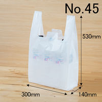 アスクル　中厚手レジ袋　乳白　45号　530×300×140mm　0.023mm厚　1セット（3000枚：1000枚入×3箱）  オリジナル