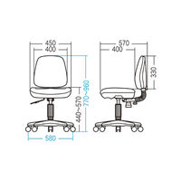 サンワサプライ モールドウレタンチェア オフィスチェア 肘無し ブルー SNC-T145BL 1脚