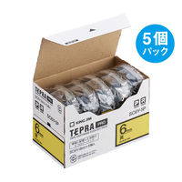 テプラ TEPRA PRO【純正】テープ スタンダード 幅6mm 黄ラベル(黒文字) SC6Y-5P 1セット（5個入） キングジム