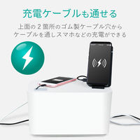 エレコム ケーブル収納ボックス 4個口 ブラック EKC-BOX002BK（直送品）
