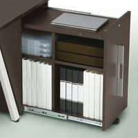 ARAN WORLD AREKA（アレカ）デスク 脇机 ダークブラウン 幅420×奥行800×高さ745mm 1台（直送品）