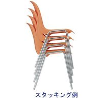 会議用チェアEL（背座:樹脂 スタッキング可能） アプリコット 1箱（4脚入） イタリア製 ミーティングチェア 幅520mm キャスター無し（直送品）