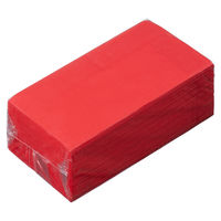 溝端紙工印刷 カラーナプキン 8つ折り 2PLY イタリアンレッド 1セット（200枚：50枚入×4袋）