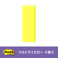 【強粘着】ポストイット 付箋 ふせん 75×25mm ウルトライエロー 1パック(6冊入) スリーエム 500SS-Y
