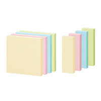 アスクル　貼ってはがせるオフィスのふせん　サイズセット　75×75ｍｍ/75×25mm　パステルカラー　4色セット　20冊＋20冊  オリジナル