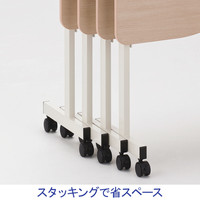 サンテック SFフォールディングテーブル 3人用 ホワイト 幕板付き 幅1800×奥行450×高さ700mm 1台（取寄品）