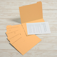 プラス　カットフォルダー　マチなし　5山　イエロー　FL-065IF　87387　1セット（50枚：5枚入×10袋）