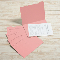 プラス　カットフォルダー　マチなし　5山　ピンク　FL-065IF　87388　1セット（50枚：5枚入×10袋）