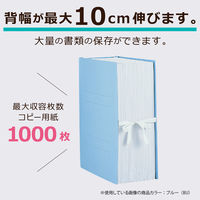 セキセイ　のびーるファイル　エスヤード　外ひも付　A4タテ　ブルー　100冊　AE-50FH