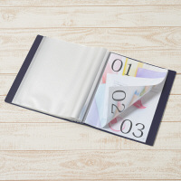 プラス　スーパーエコノミークリアーファイル　A4タテ　80ポケット　ネイビー　FC-128EL　88451　1箱（10冊入）