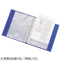 リヒトラブ 交換式（差替式）クリヤーブック 30穴 A4タテ 25ポケット 背幅35mm 黄緑 G3802-6 12冊