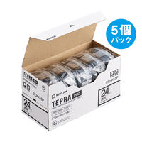 テプラ TEPRA PRO【純正】テープ スタンダード 幅24mm 透明ラベル(黒文字） ST24K-5P 1セット（50個入） キングジム