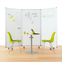 【軒先渡し】コマイ 連結スクリーン 両面ホワイトボードパネル 5連 幅4500mm １台（11梱包）キャスター付 仕切り ミーティングスペース（直送品）