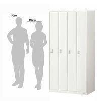 オカムラ VILLAGEスチールロッカー 4連4人用 シリンダー錠（インジケーター付） ホワイト 幅900×奥行515×高さ1790mm1台（6梱包）（取寄品）