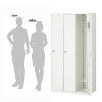 オカムラ VILLAGEスチールロッカー 3連3人用 ダイヤル錠ホワイト幅900×奥行515×高さ1790mm 1台（5梱包）（取寄品）