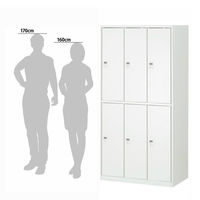 オカムラ VILLAGEスチールロッカー 3連2段6人用 ダイヤル錠 ホワイト 幅900×奥行515×高さ1790mm 1台（5梱包） 組立式