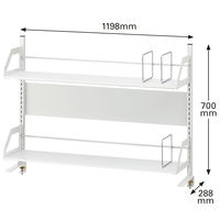 【軒先渡し】林製作所 机上ラック 2段 幅1198×奥行288×高さ700mm 卓上モニター台 高さ調整 クランプ式 幅1200mm以上デスク対応（直送品）