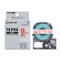 テプラ TEPRA PRO【純正】テープ スタンダード 幅9mm 透明ラベル(赤文字) ST9R 1個 キングジム