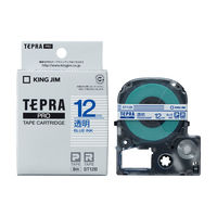 テプラ TEPRA PRO【純正】テープ スタンダード 幅12mm 透明ラベル(青文字) ST12B 1個 キングジム