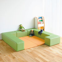 コマイ キッズサークルベンチグリーン 幅1200×奥行300×高さ300mm PSK-02（直送品）