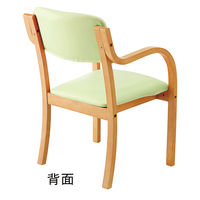 プラス 木製 アメニティチェア グリーン 601048 1セット（6脚） 介護 福祉用イス 医療 安定 PVC 幅530mm 座面高420mm