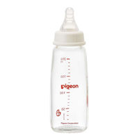 ピジョン スリムタイプ哺乳びん 耐熱ガラス シリコーンゴム製乳首付　200ml 1個