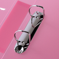 リングファイルD型2穴　A4タテ　背幅41mm　ハピラ　カラバリ　桃 オリジナル