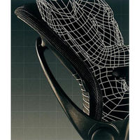 Steelcase　リープチェア肘付き　アルミポリシュ革張り/ブラック　（直送品）