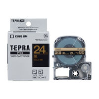 テプラ TEPRA PRO【純正】テープ スタンダード 幅24mm  黒ラベル(金文字) SC24KZ 1個 キングジム