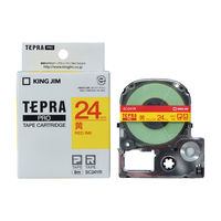 テプラ TEPRA PRO【純正】テープ スタンダード 幅24mm  黄ラベル(赤文字) SC24YR 1個 キングジム