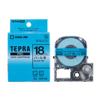 テプラ TEPRA PRO【純正】テープ スタンダード 幅18mm パール 青ラベル(黒文字) SMP18B 1個 キングジム