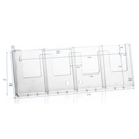 カタログケース　壁掛けタイプ　A4　三つ折り　4列　734440　スマイル