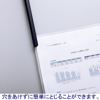 アスクル　レール式クリアーホルダー　A4タテ　50枚とじ　ブラック　100冊  オリジナル