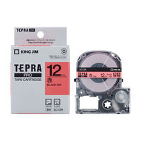 テプラ TEPRA PRO【純正】テープ スタンダード 幅12mm 赤ラベル(黒文字) SC12R 1セット（5個入） キングジム