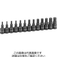 エスコ 3/8”DR [INHEX]インパクトビットソケットセット(ミリ・インチ) EA164CP-23 1セット(1組)（直送品）