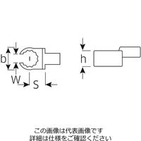 エスコ 19mm オープンリングヘッド EA723SH-19 1個（直送品）