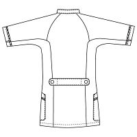 フォーク　1014CR-1-M　男子医務衣Ｍ　ホワイト／ネイビー　１着　　白衣（直送品）