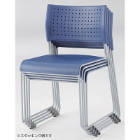 アイリスチトセ　ミーティングチェア樹脂タイプ ホワイト/ピンク　4脚セット　（直送品）