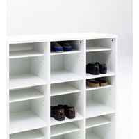 アスプルンド スリッパ＆シューズラック 3列3段 ホワイト 幅900×奥行350×高さ930mm ASP120 WT 1台 下駄箱 9人用 各9足収納