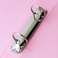 ハピラ　リングファイル丸型2穴　A4タテ　背幅40mm　カラバリ　ピンク オリジナル