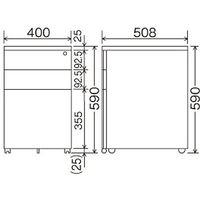 アスプルンド　ESキャビネット 3段　ベーシックタイプ 幅400×奥行508×高さ590mm　1台