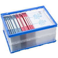 【折りたたみコンテナ】 アスクル 「現場のチカラ」 ペタンコO-40B ブルー 1個  オリジナル