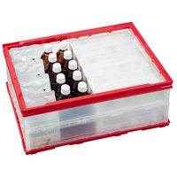 【折りたたみコンテナ】 アスクル 「現場のチカラ」 ペタンコO-30B ピンク 1個  オリジナル