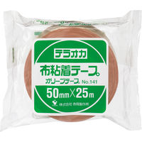 【ガムテープ】 布粘着テープ No.141 0.37mm厚 幅50mm×長さ25m 茶 オリーブテープ 寺岡製作所 1巻
