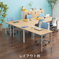 プラス　フラットライン　ワークテーブル　幅1800×奥行700mm　メープル　1台